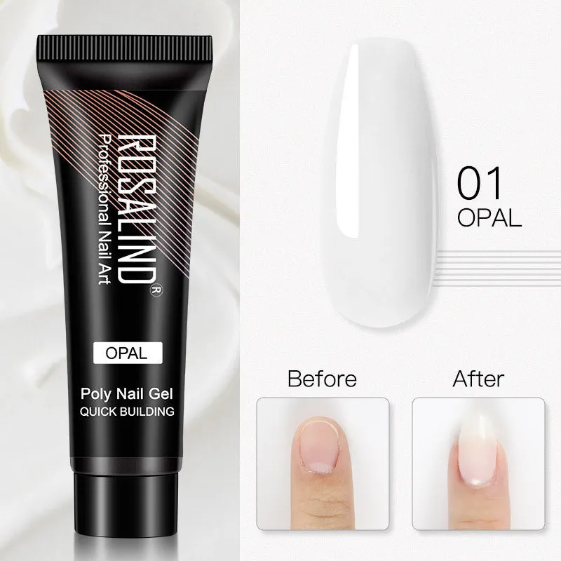ROSALIND 15ml Crystal UV nail gel in a clear bottle with solid colour options for nail extensions