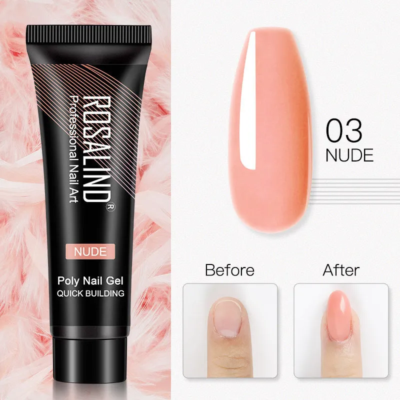 ROSALIND 15ml Crystal UV nail gel in a clear bottle with solid colour options for nail extensions