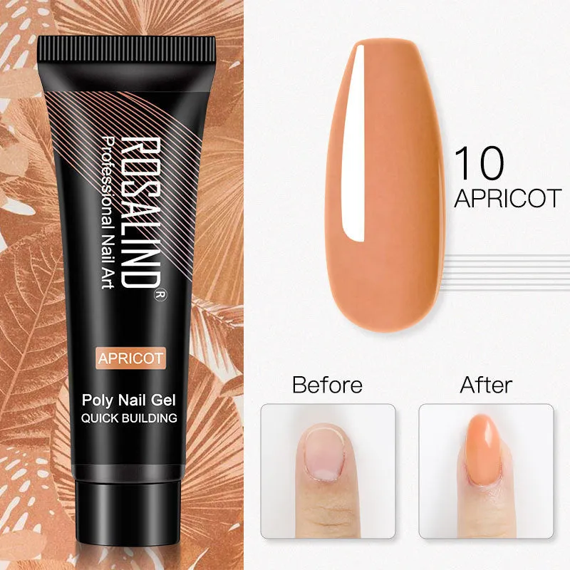 ROSALIND 15ml Crystal UV nail gel in a clear bottle with solid colour options for nail extensions