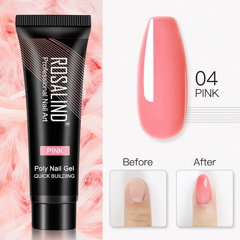 ROSALIND 15ml Crystal UV nail gel in a clear bottle with solid colour options for nail extensions