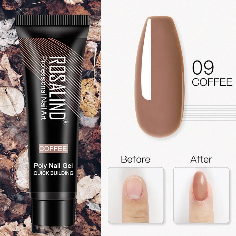 ROSALIND 15ml Crystal UV nail gel in a clear bottle with solid colour options for nail extensions