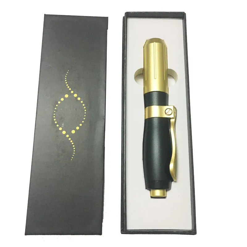Black hyaluronic acid needle-free injection pen with adjustable depth 6-8mm and dose control 0.05-0.3ml
