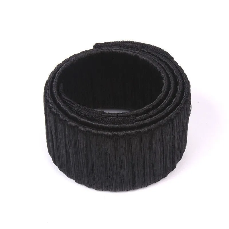 Hair circle plate magic curling wand for ponytail coiled bun styling tool plastic resin black