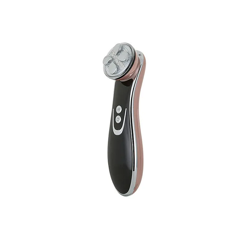 Gold Thermage colour light IPL beauty instrument with ABS body and medical stainless steel head on white background