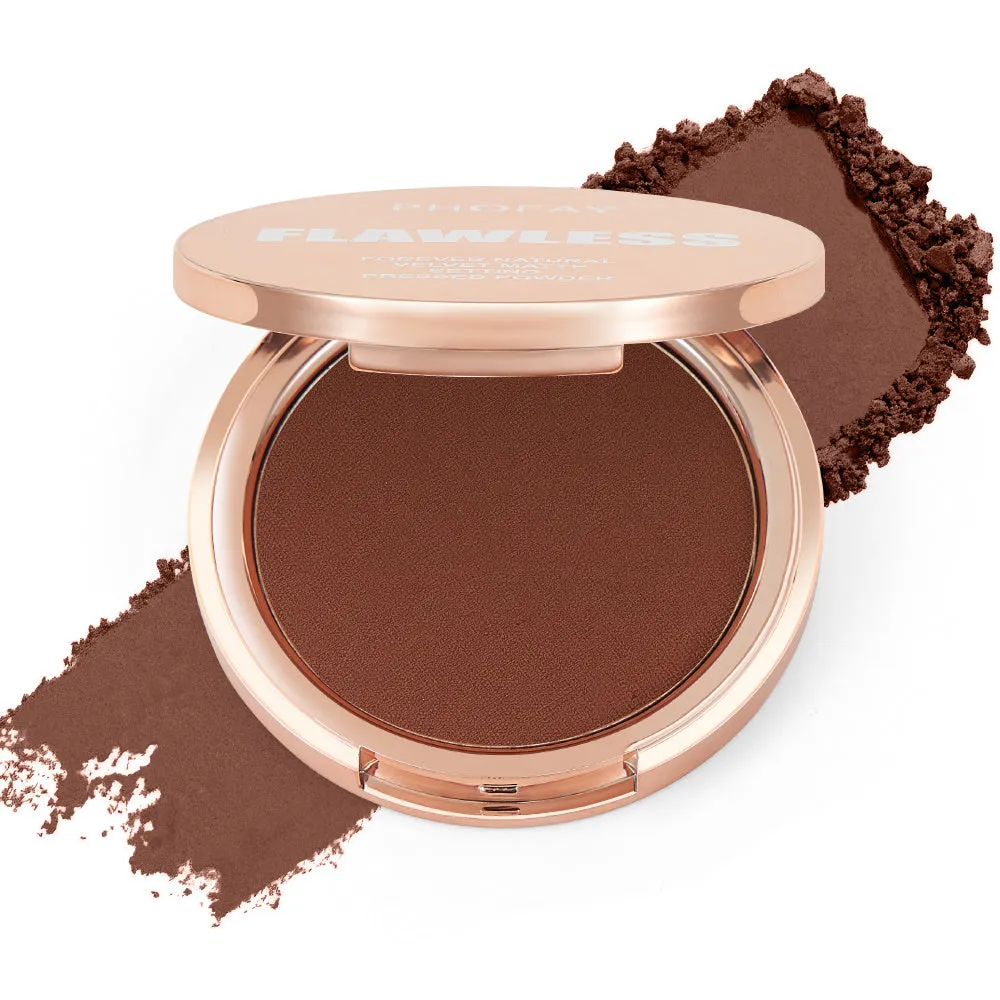 PHOFAY Matte Setting Pressed Powder compact 8g in hand with powder-puff for T-zone mattifying