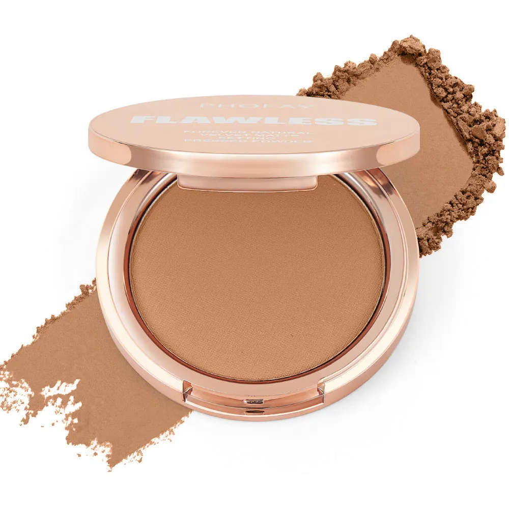 PHOFAY Matte Setting Pressed Powder compact 8g in hand with powder-puff for T-zone mattifying