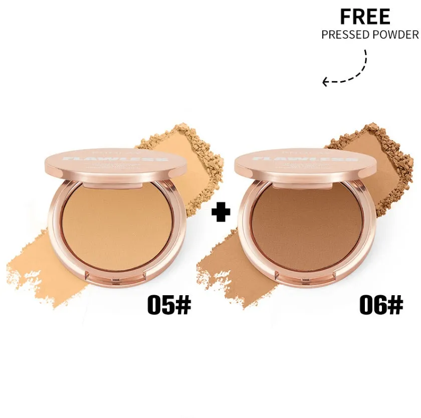 PHOFAY Matte Setting Pressed Powder compact 8g in hand with powder-puff for T-zone mattifying