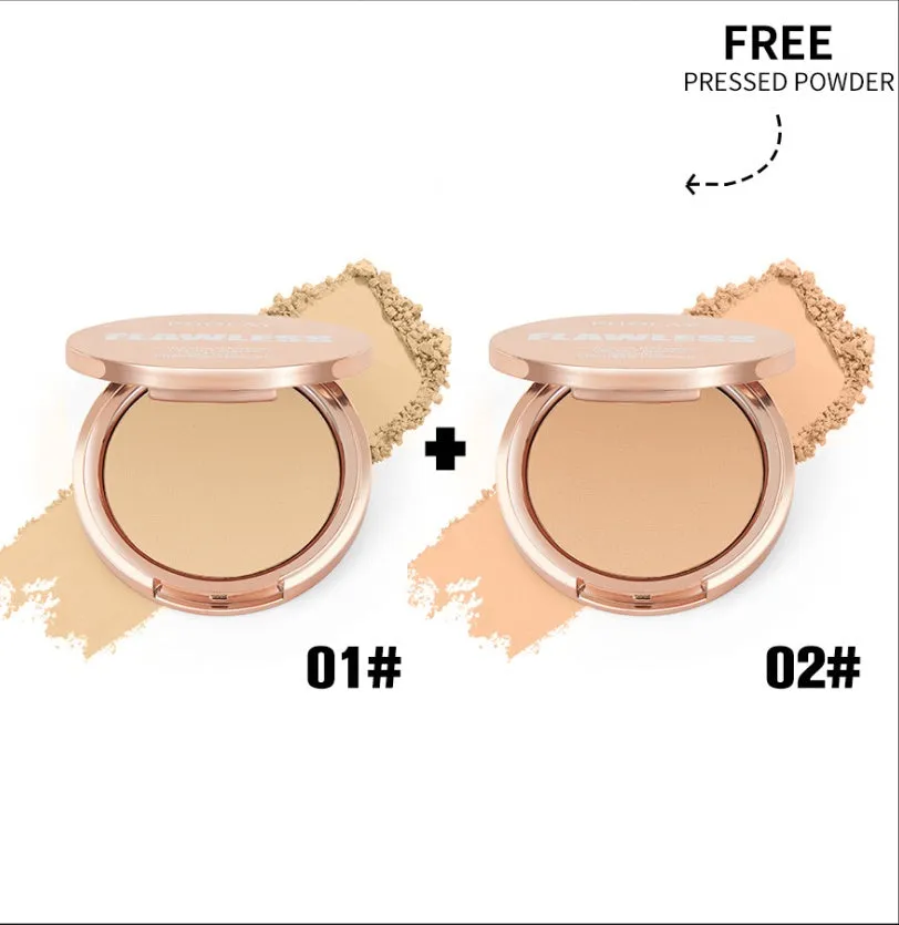 PHOFAY Matte Setting Pressed Powder compact 8g in hand with powder-puff for T-zone mattifying
