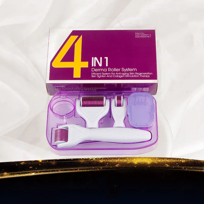4-in-1 beauty care tool set in white purple for nursing skin care
