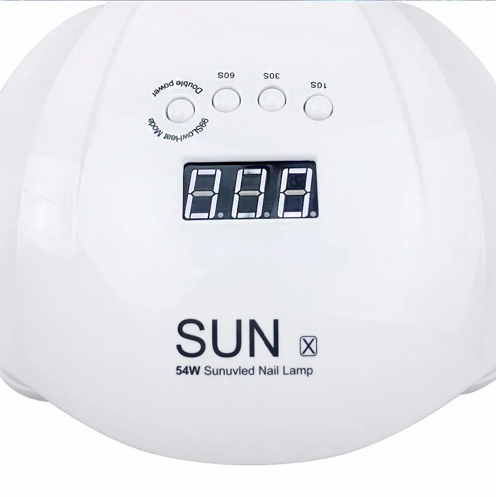 54W UV LED nail lamp dryer with universal voltage for gel polish curing