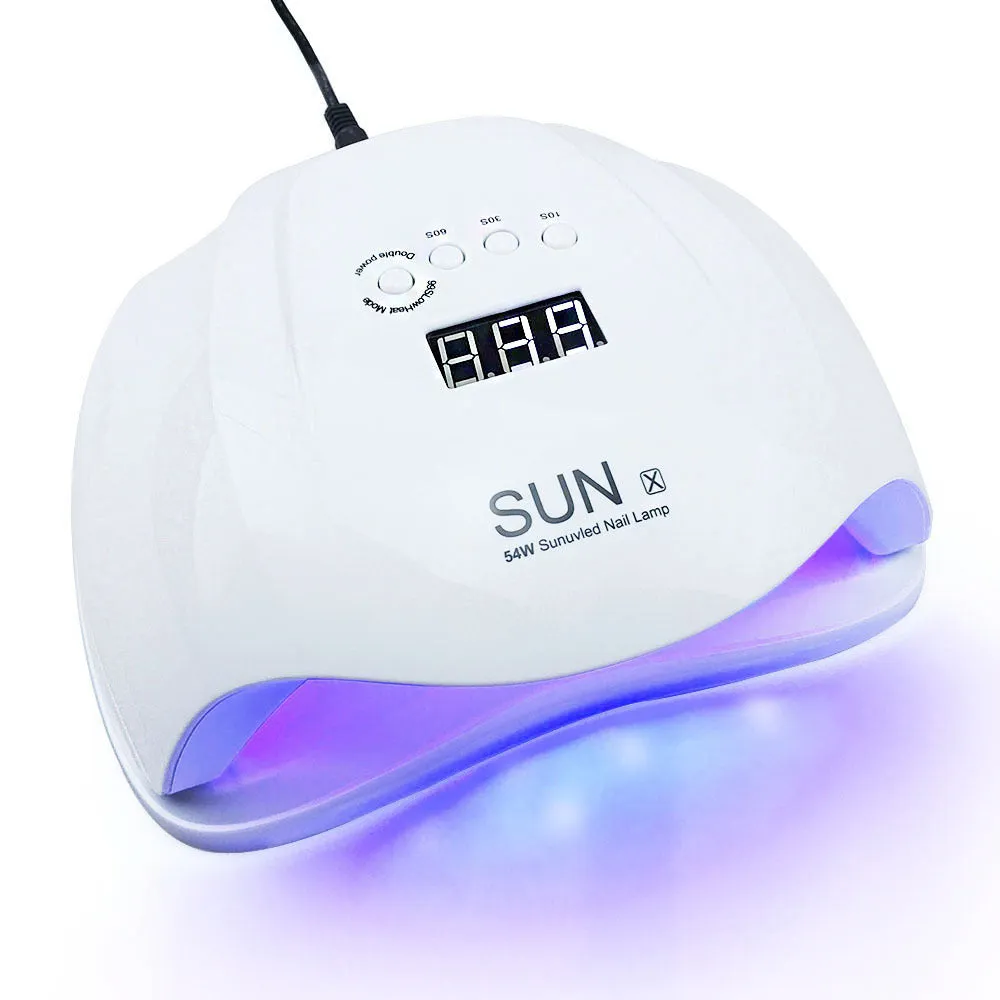 54W UV LED nail lamp dryer with universal voltage for gel polish curing