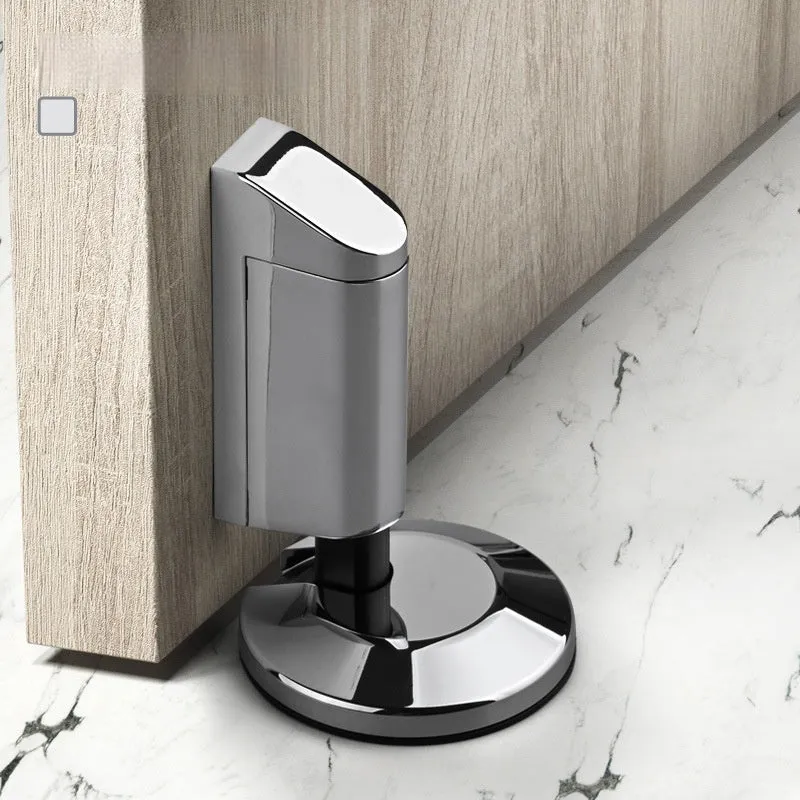 Modern invisible door stopper in zinc alloy with minimalist design for bedroom use