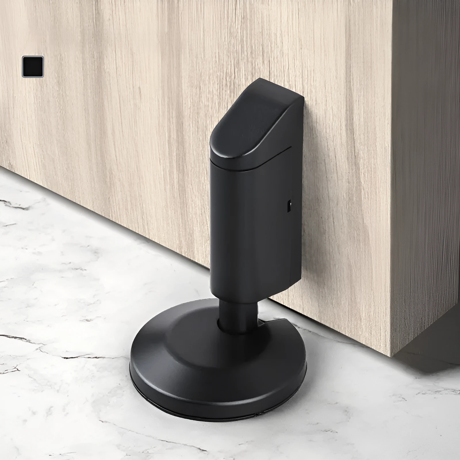 Modern invisible door stopper in zinc alloy with minimalist design for bedroom use
