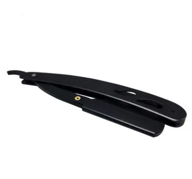 Silver stainless steel straight razor 14cm with 10 steel blades for smooth shaving