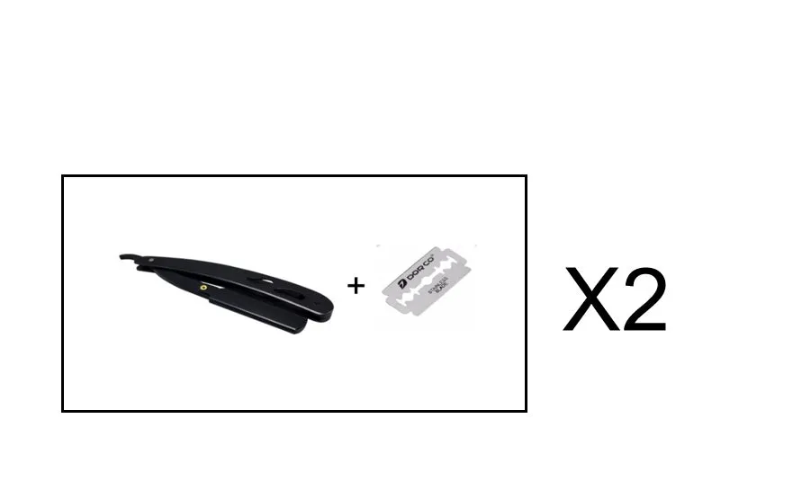 Silver stainless steel straight razor 14cm with 10 steel blades for smooth shaving