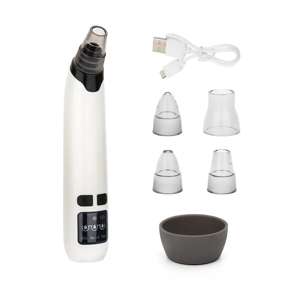 Electric pore cleaner suction blackhead remover with 3 modes in black rose gold and white
