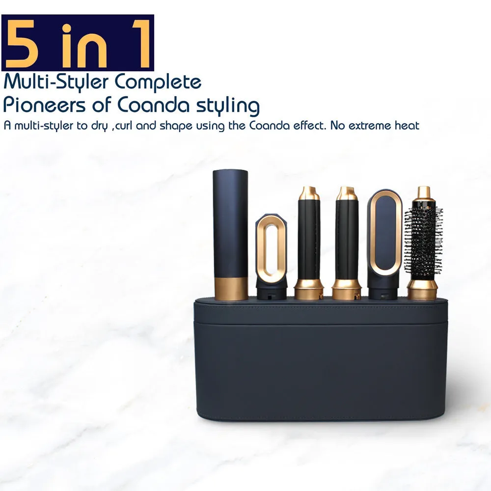 5-in-1 hot air comb with ceramic thermal conductor over 31mm diameter in black