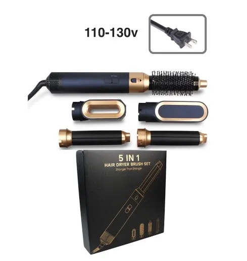 5-in-1 hot air comb with ceramic thermal conductor over 31mm diameter in black