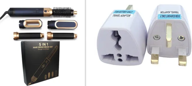 5-in-1 hot air comb with ceramic thermal conductor over 31mm diameter in black