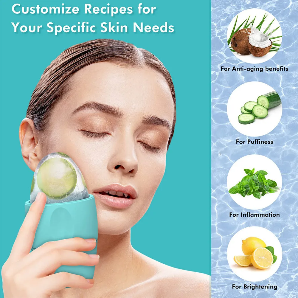 Silicone ice face roller for cooling massage, reducing puffiness and fine lines