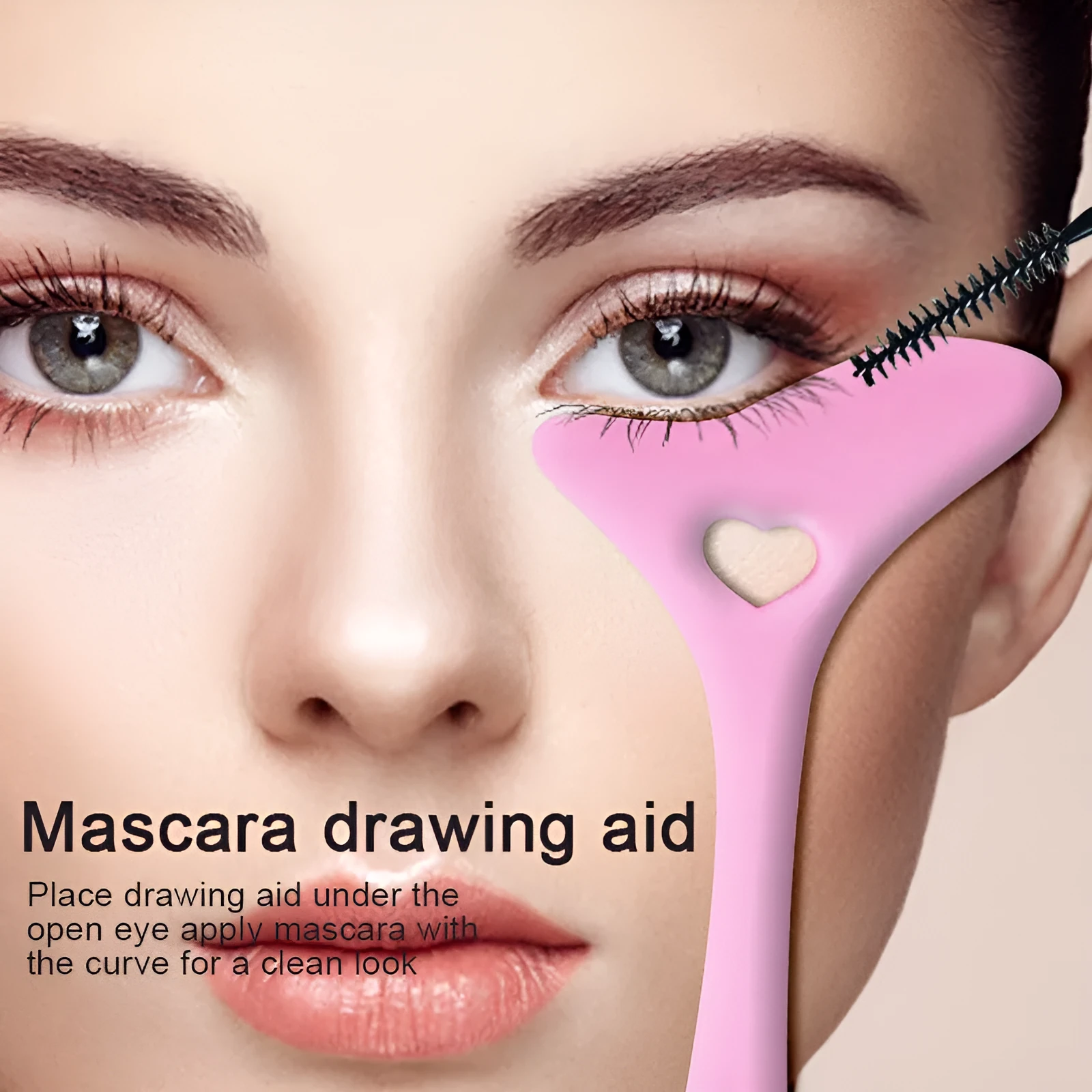 Four reusable silicone winged eyeliner stencils in pink, blue, purple, and yellow on a white background