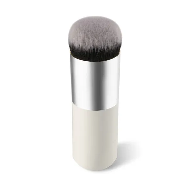 Chubby pier makeup brush with rayon bristles and wooden handle, 11cm total length, available in multiple colours