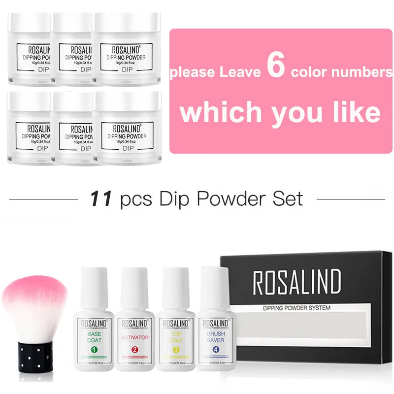 Nail Beauty Set dipping powder kit with 10g infiltration powder pots, activator, and top coat in multiple style options