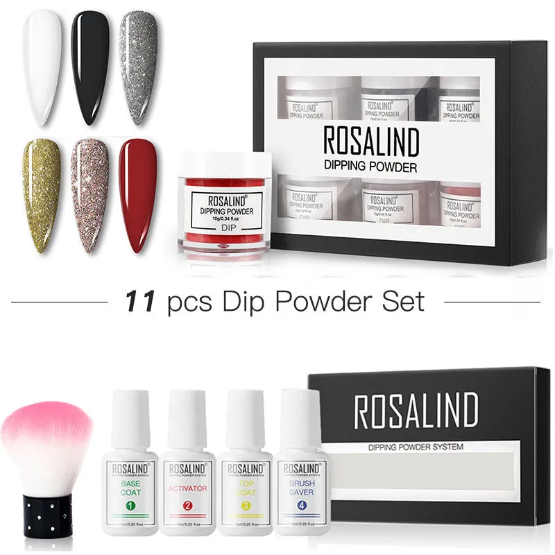 Nail Beauty Set dipping powder kit with 10g infiltration powder pots, activator, and top coat in multiple style options