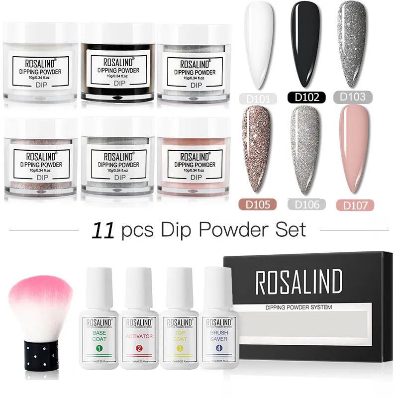 Nail Beauty Set dipping powder kit with 10g infiltration powder pots, activator, and top coat in multiple style options