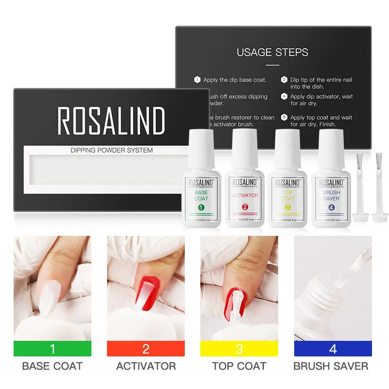 Nail Beauty Set dipping powder kit with 10g infiltration powder pots, activator, and top coat in multiple style options