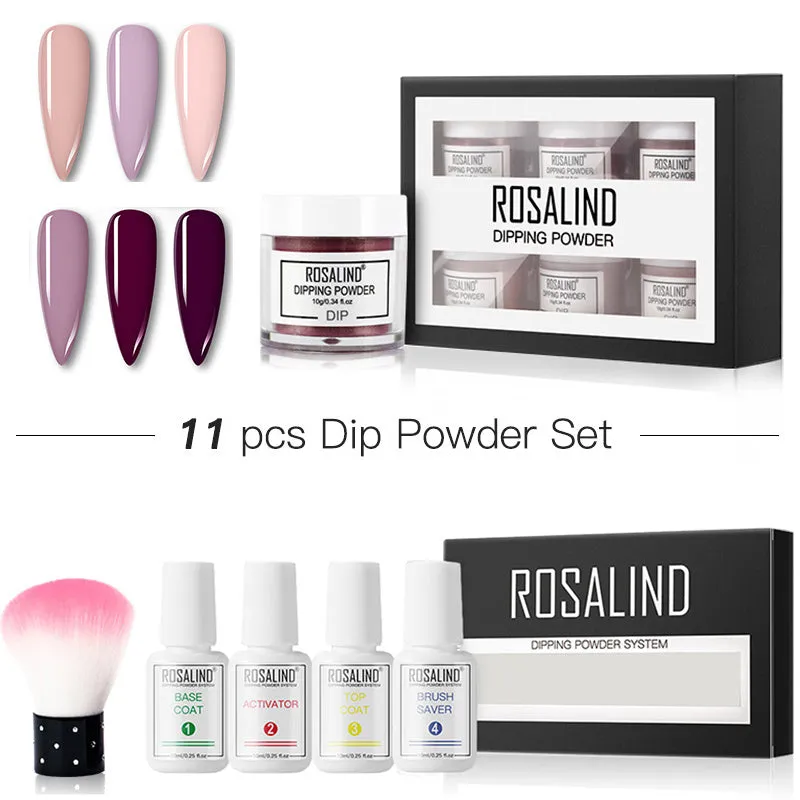 Nail Beauty Set dipping powder kit with 10g infiltration powder pots, activator, and top coat in multiple style options