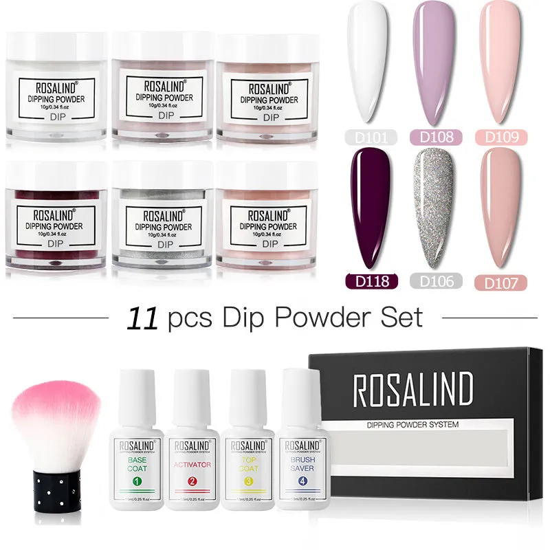 Nail Beauty Set dipping powder kit with 10g infiltration powder pots, activator, and top coat in multiple style options