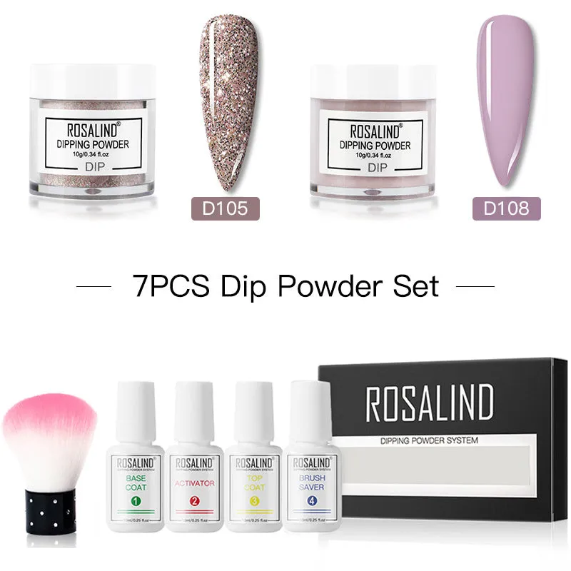 Nail Beauty Set dipping powder kit with 10g infiltration powder pots, activator, and top coat in multiple style options