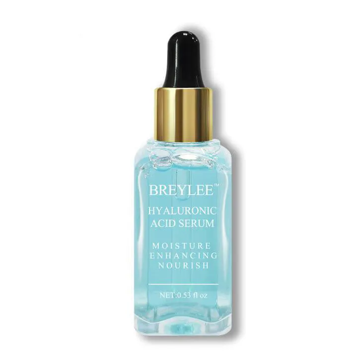 15ml hyaluronic acid face serum in a dropper bottle, blue, red and rose essence colour options