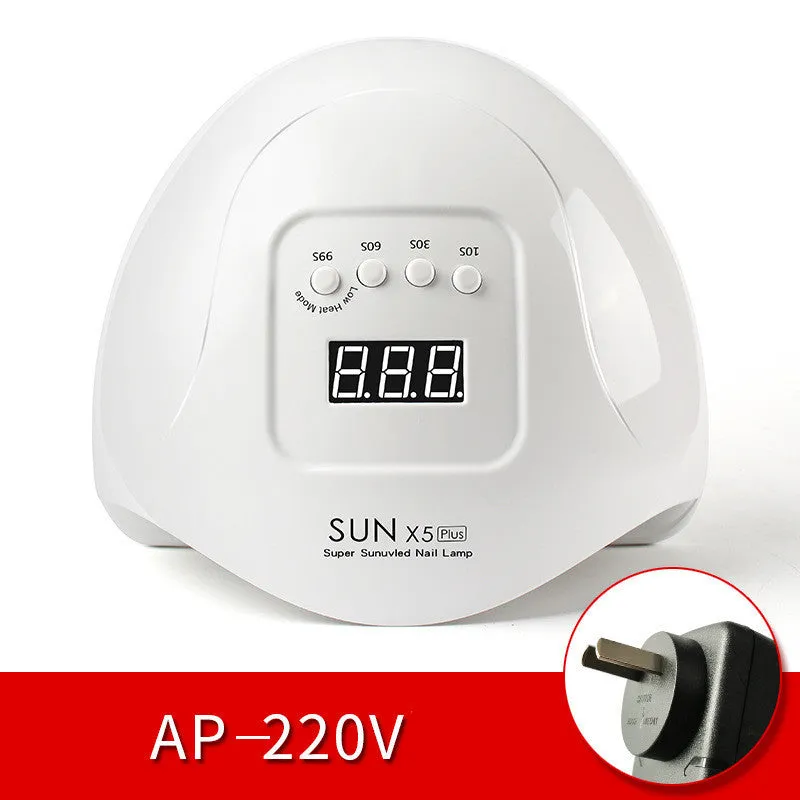 Quick dry nail phototherapy machine, dual UV light 365+405nm, auto induction, pink ABS plastic, 22x21.5x10cm