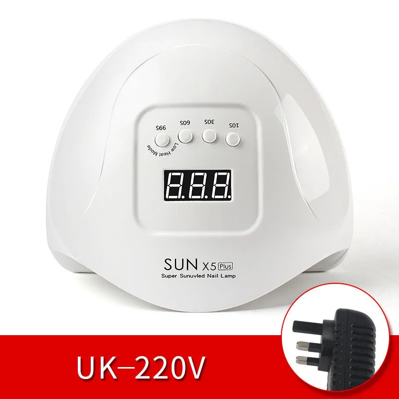 Quick dry nail phototherapy machine, dual UV light 365+405nm, auto induction, pink ABS plastic, 22x21.5x10cm