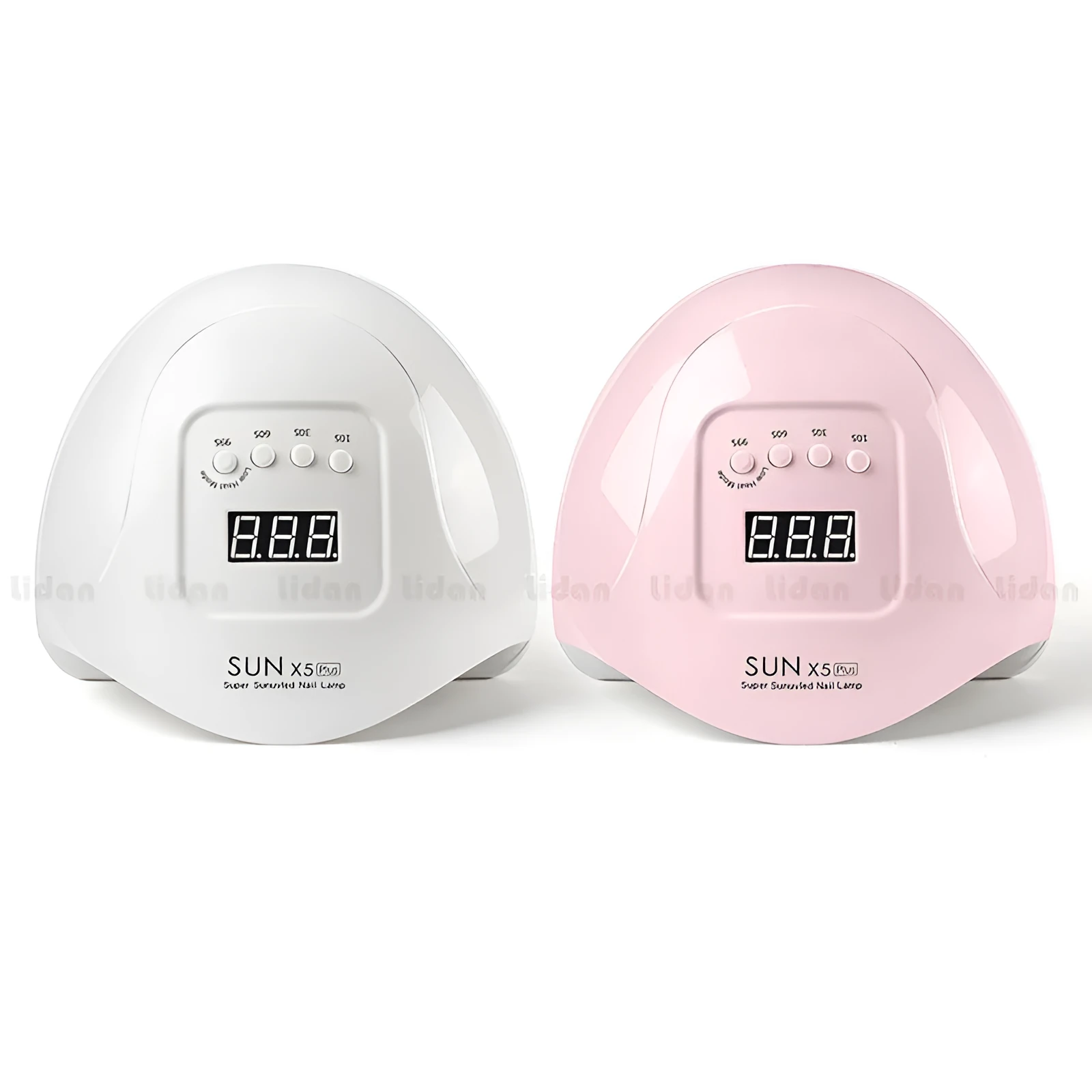 Quick dry nail phototherapy machine, dual UV light 365+405nm, auto induction, pink ABS plastic, 22x21.5x10cm