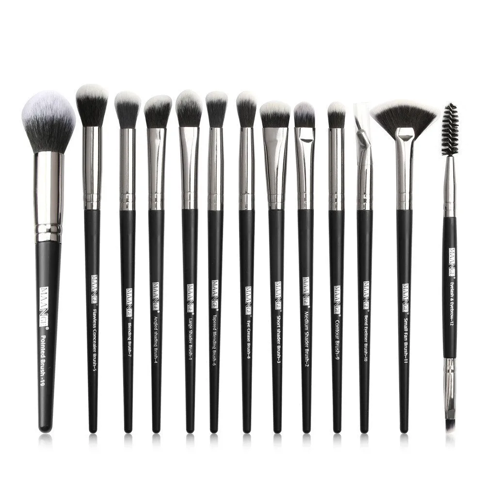 13 piece eye makeup brush set with corrugated silk nylon bristles and portable plastic handles in rose gold colour