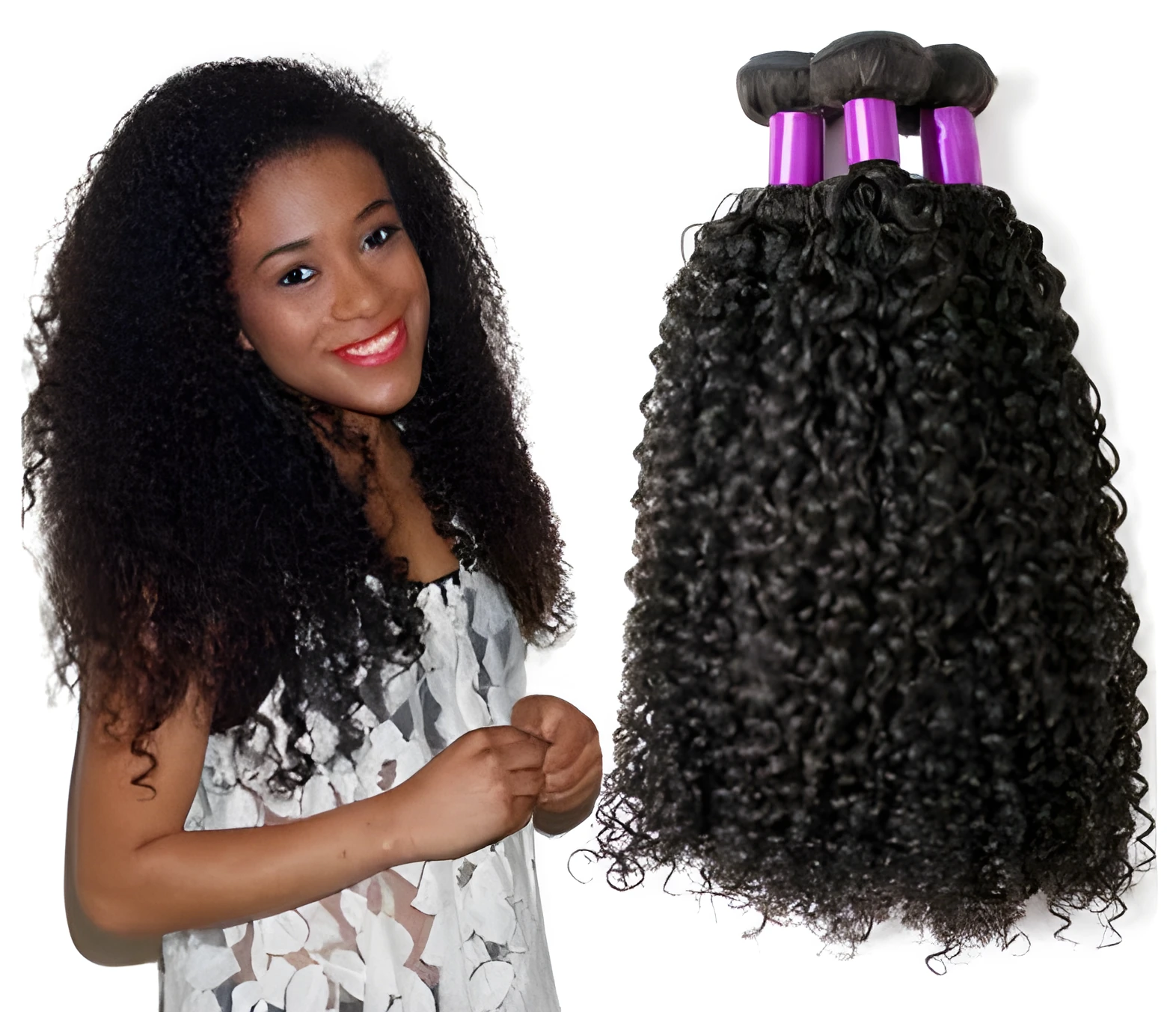Brazilian virgin human hair kinky curly wig with real hair curtain in natural black colour