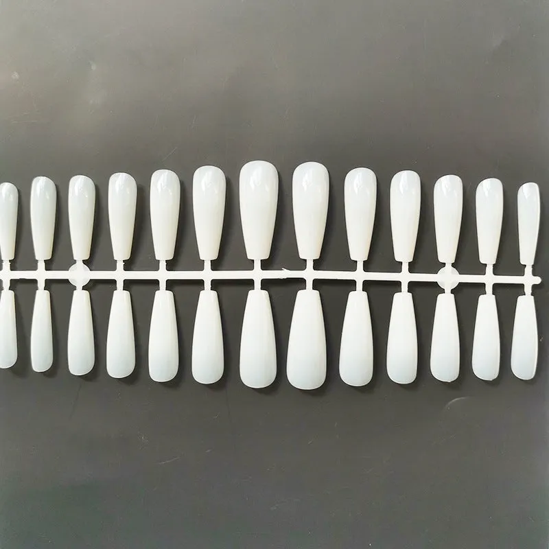 Non-marking false nails in transparent ABS plastic with thickened tips and ultra-thin top, two style options