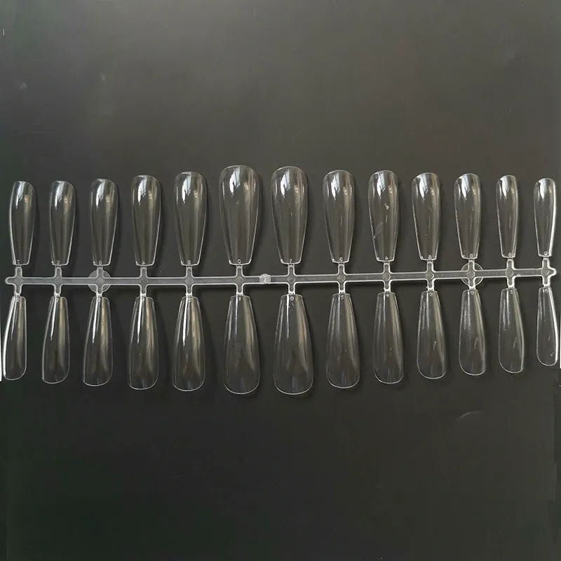 Non-marking false nails in transparent ABS plastic with thickened tips and ultra-thin top, two style options