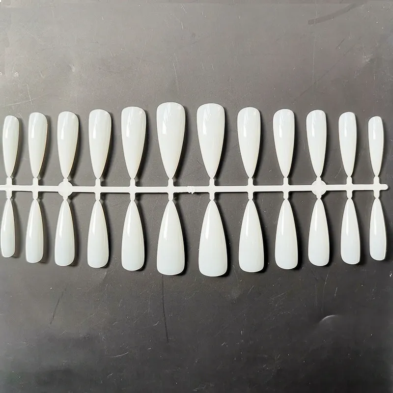 Non-marking false nails in transparent ABS plastic with thickened tips and ultra-thin top, two style options