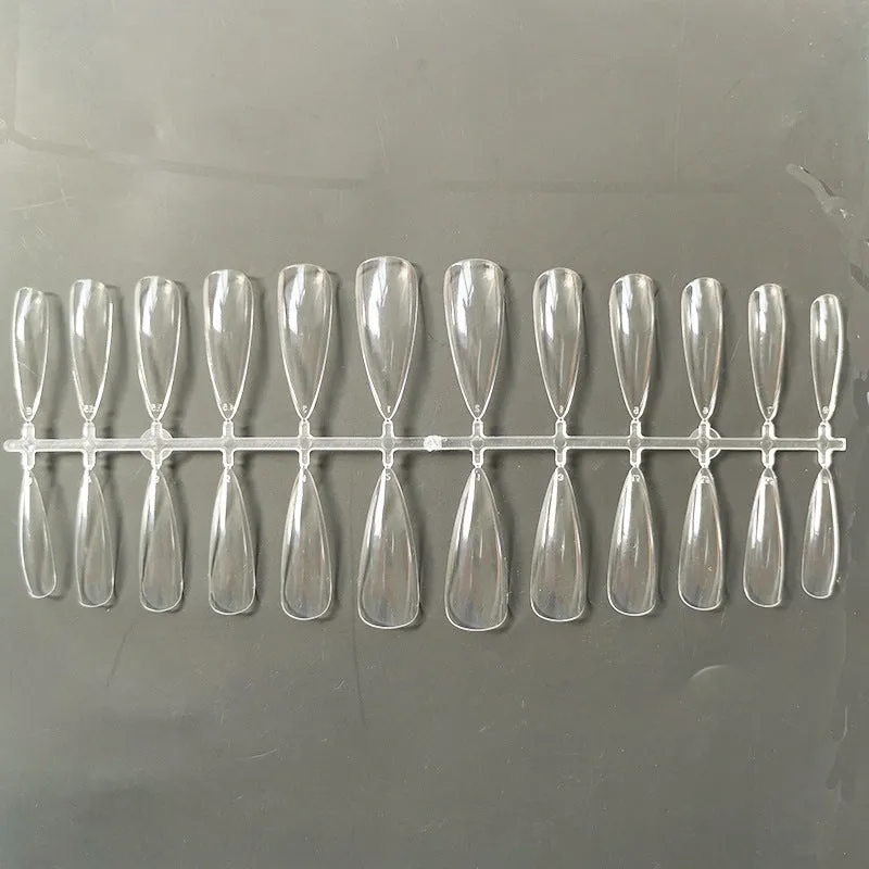 Non-marking false nails in transparent ABS plastic with thickened tips and ultra-thin top, two style options