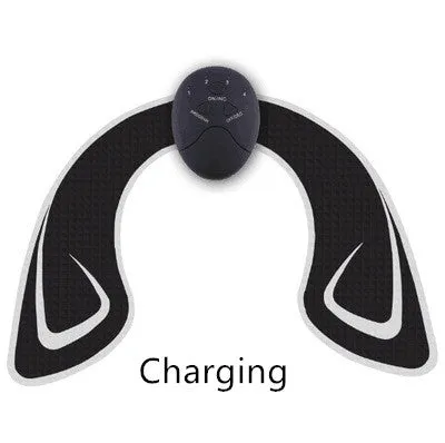 Hip vibration massager with adjustable intensity, lightweight 0.38kg, available in white colour with patch