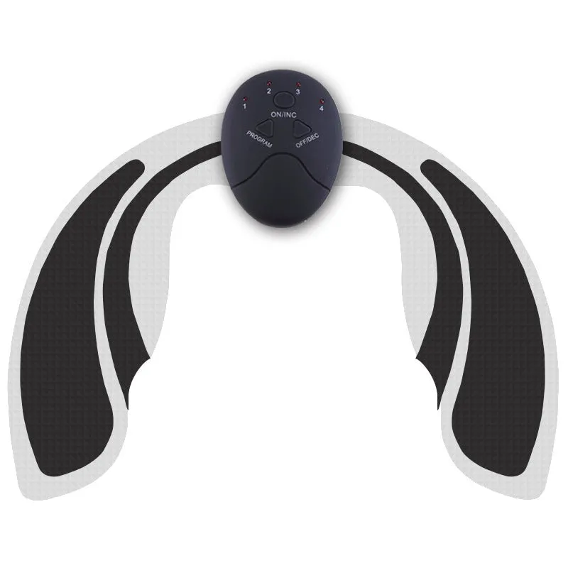 Hip vibration massager with adjustable intensity, lightweight 0.38kg, available in white colour with patch