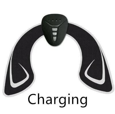Hip vibration massager with adjustable intensity, lightweight 0.38kg, available in white colour with patch