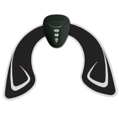 Hip vibration massager with adjustable intensity, lightweight 0.38kg, available in white colour with patch