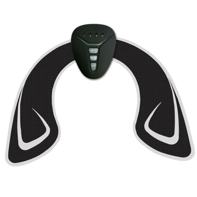 Hip vibration massager with adjustable intensity, lightweight 0.38kg, available in white colour with patch
