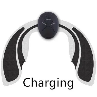 Hip vibration massager with adjustable intensity, lightweight 0.38kg, available in white colour with patch