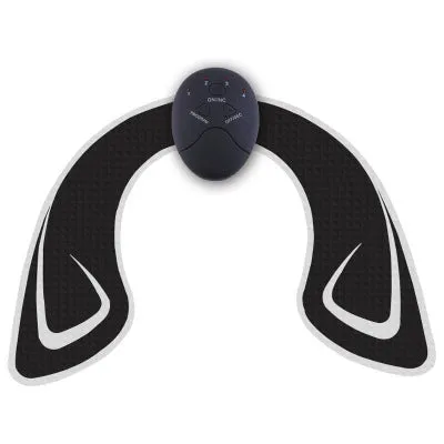 Hip vibration massager with adjustable intensity, lightweight 0.38kg, available in white colour with patch